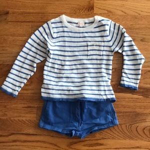 Long sleeved shirt and shorts set